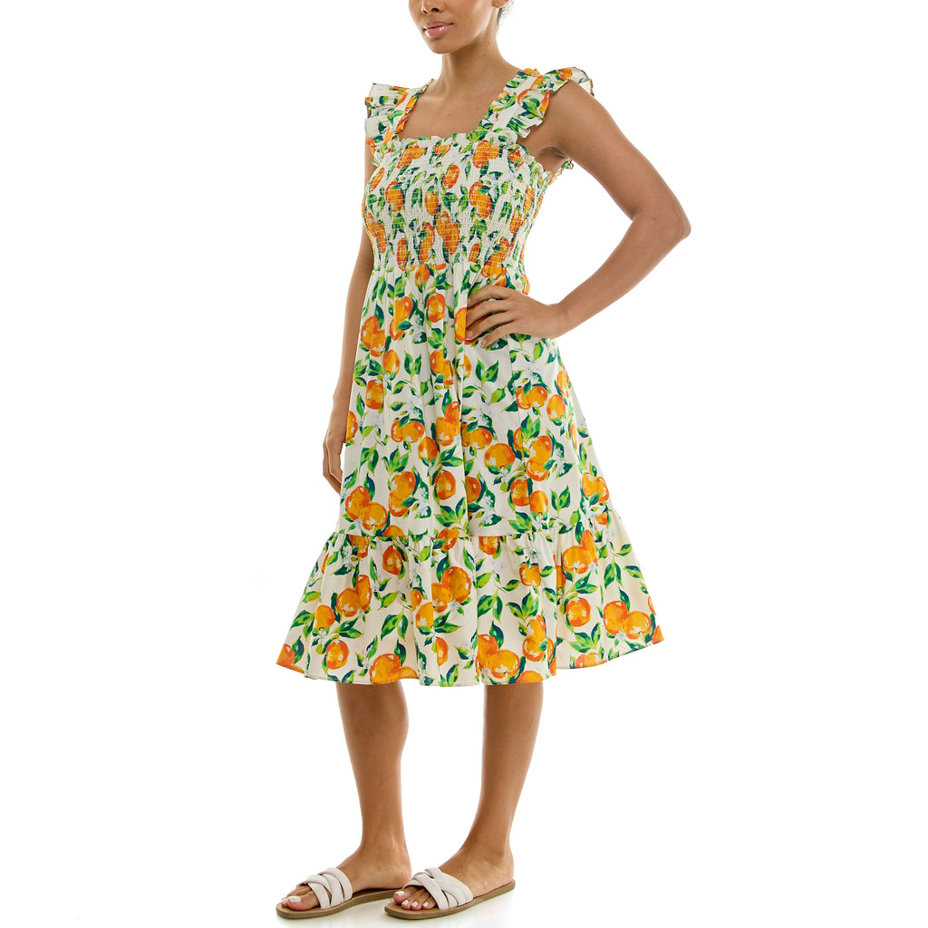 Nanette Lepore Women's Smocked Flutter Sleeve Midi Dress, Sizes XS-XXXL