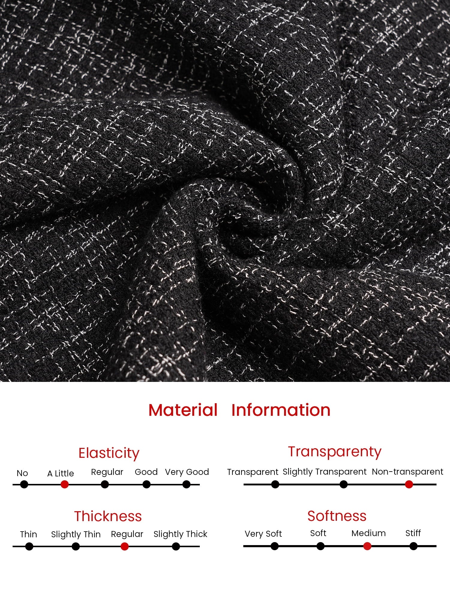 DARING DIVA A-Line Tweed Vintage Work Flare Dress M Black