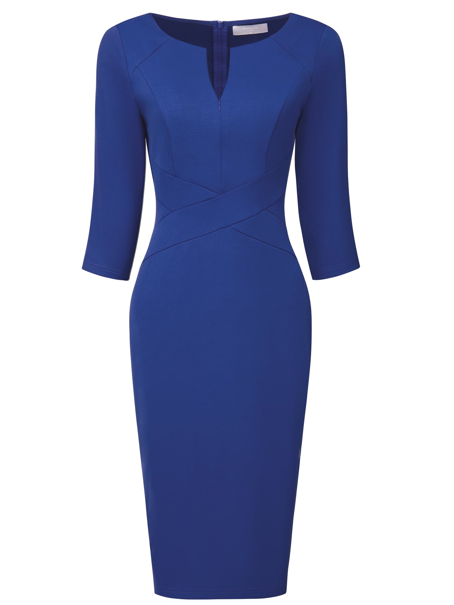 DARING DIVA Sheath Dress Zipper Neck Work Pencil Dresses XL Royal Blue