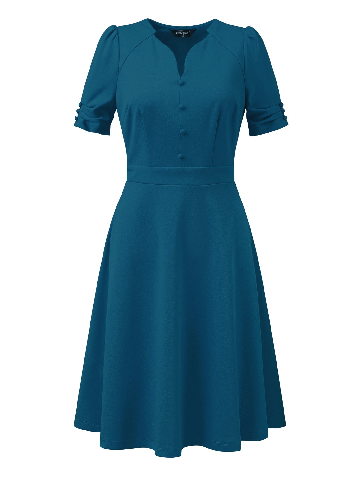 DARING DIVA Sweetheart Neck Pleated A-Line Sheath Dress L Dark Green