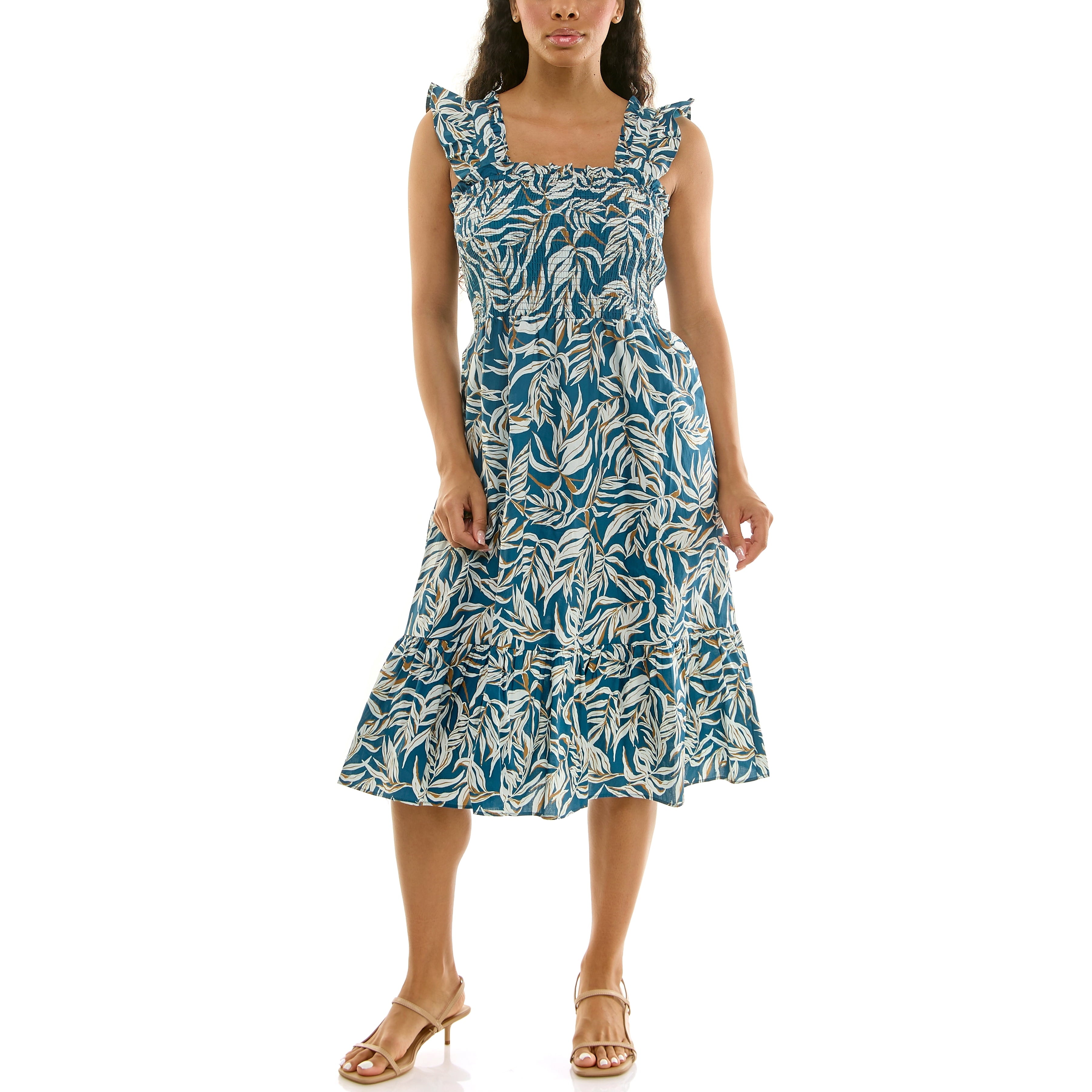 Nanette Lepore Women's Smocked Flutter Sleeve Midi Dress, Sizes XS-XXXL