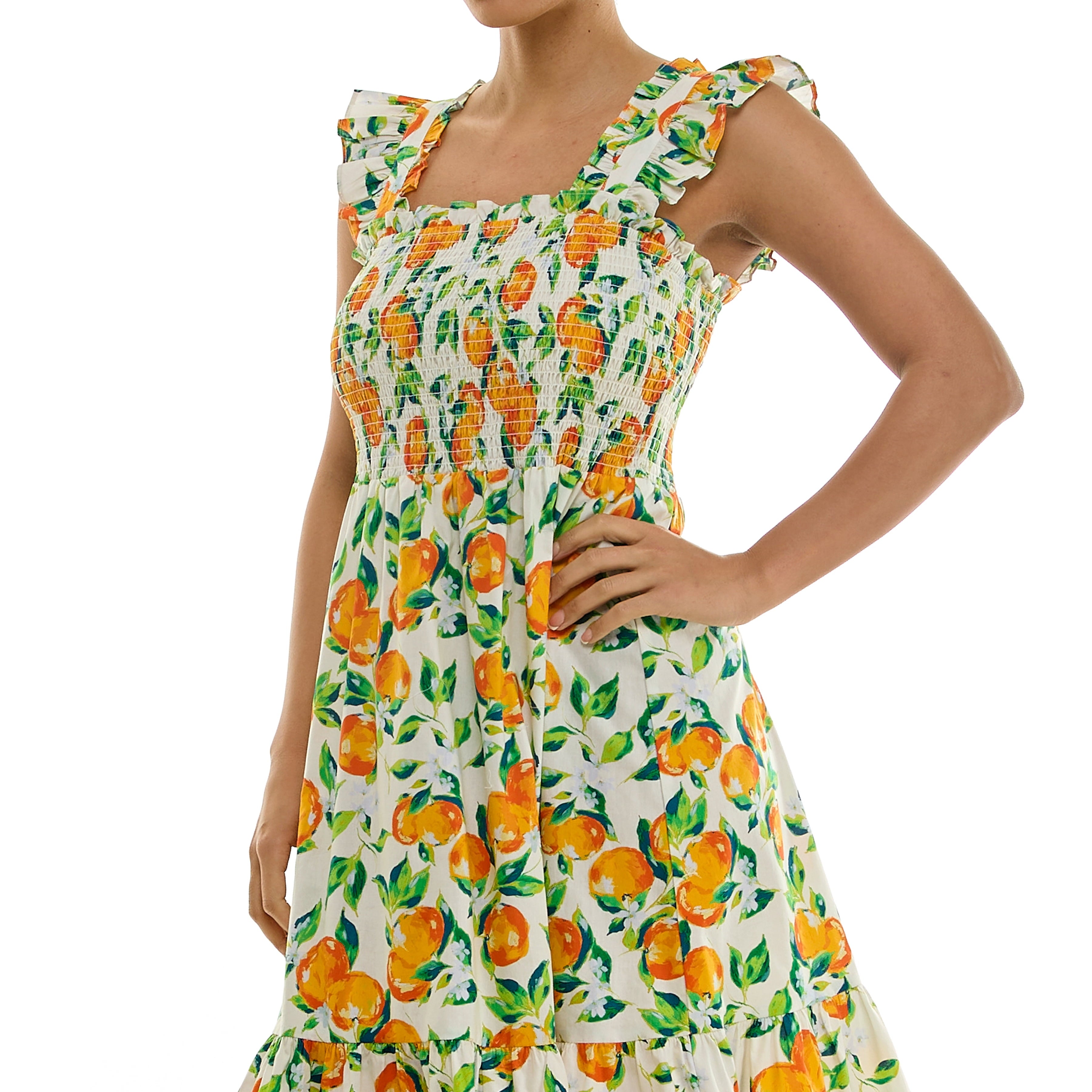 Nanette Lepore Women's Smocked Flutter Sleeve Midi Dress, Sizes XS-XXXL