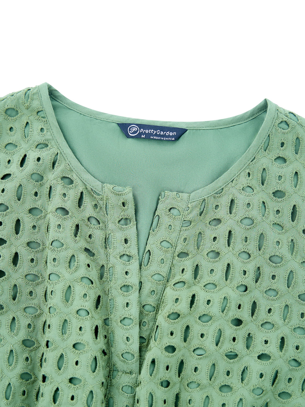 PRETTYGARDEN Women's Long Sleeve Eyelet Mini Dress, Sizes S-XXL