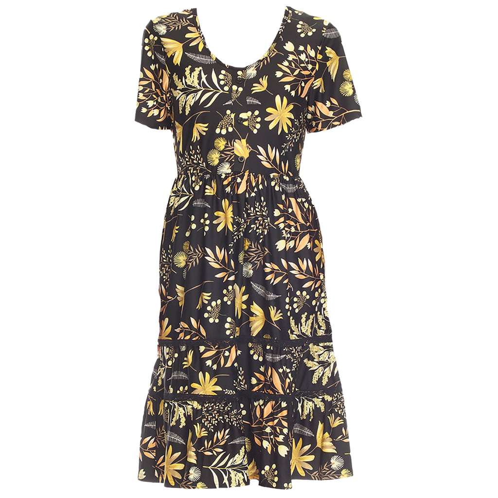 White Mark Floral High Waist Tiered Dress (Women's & Women's Plus)